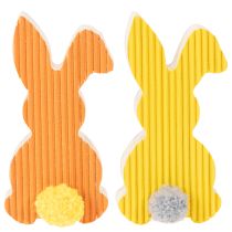 Artikel Holzhasen Set 6 Stück – Osterdeko Gelb Orange 4×8 cm