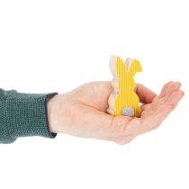 Artikel Holzhasen Set 6 Stück – Osterdeko Gelb Orange 4×8 cm