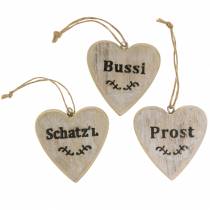 Artikel Holzherz mit Text zum Hängen 18 St