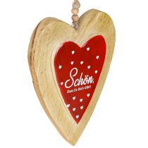 Artikel Holzherzen Deko Beschriftet Rot Weiß Hänger H18,5cm 2St