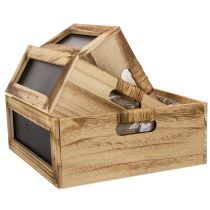 Artikel Holzkiste mit Tafel und Einsatz, 3 Grössen, Set