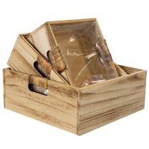 Artikel Holzkiste mit Tafel und Einsatz, 3 Grössen, Set