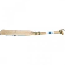 Artikel Deko-Paddel aus Holz bemalt mit Seil-Details 78 cm Naturfarben / Blau