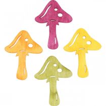 Artikel Streudeko Pilze, Herbstdeko, Glückspilze zum Dekorieren Orange, Gelb, Grün, Pink H3,5/4cm B4/3cm 72St