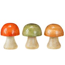 Artikel Holzpilze Dekoration Herbst 6,5 cm Grün Rot Orange, 9-teilig