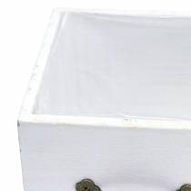 Artikel Pflanzgefäss Holz Schubladen Weiss 15x15/12x12cm 2er-Set Innenbereich