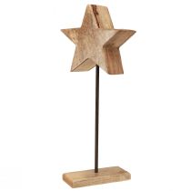 Artikel Holzstern aus Mangoholz mit Sockel und Metallstab 20x9,5x50 cm