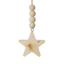 Artikel Holzsterne Dekohänger 8×8×1 cm Natur Braun mit Juteband Set 6 Stück