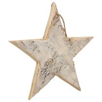 Artikel Holzstern zum Hängen 20 cm Naturweiss aus Birkenrinde