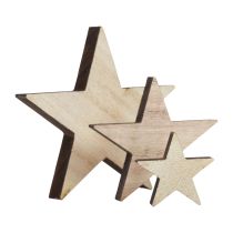 Artikel Holzsterne Streudeko Weihnachten Natur 3/5/7 cm 29 Stück