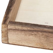 Artikel Holztablett 15x15 cm Natur quadratisch 4er Set für Dekoration Zuhause oder Büro