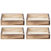 Artikel Holztablett rustikales Design perfekt für Zuhause oder Büro Dekoration 15cm 4St