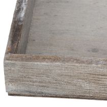 Artikel Rechteckiges Holztablett 30 cm grau für Dekoration Innenbereiche, 4er-Set