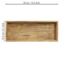 Artikel Holztablett Rechteckig Mangoholz 39×15,5×4cm Naturfarben für Dekoration