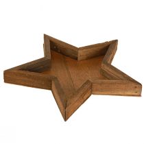 Artikel Holztablett Set Sternform Braun Ø38cm/29cm/22cm 3-teilig