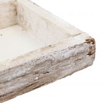 Artikel Holztablett mit Rinde, rechteckig, Natur Weiss, 59×20cm, 2er-Set