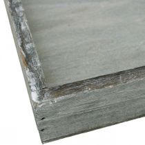 Artikel Rechteckiges Tablett Holz 19×19 cm Grau Weiss gewaschen, 2er-Set