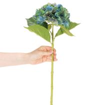 Artikel Künstliche Hortensie Einzelstiel blau grün 53 cm Polyester