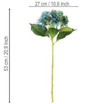 Artikel Künstliche Hortensie Einzelstiel blau grün 53 cm Polyester