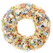 Artikel Künstlicher Hortensienkranz bunt 55 cm für Tür, Wand und Tischdekoration