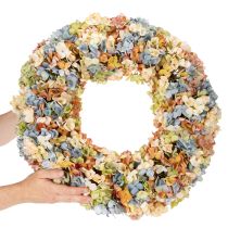 Artikel Künstlicher Hortensienkranz bunt 55 cm für Tür, Wand und Tischdekoration