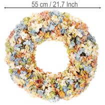 Artikel Künstlicher Hortensienkranz bunt 55 cm für Tür, Wand und Tischdekoration
