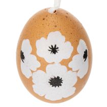 Artikel Hängende Osterdekoration aus echten Hühnereiern mit Blumenmotiv 6 cm, 6 Stück