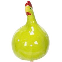 Artikel Hühnerstecker aus Keramik, bunt, 7,5 cm, für Blumenarrangements und Tischdeko, 4er-Set