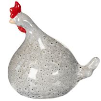Artikel Keramik-Huhn Figuren 2er-Set in Grau mit Sprenkeln, 16 cm – Wohnraumdekoration