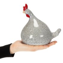 Artikel Keramik-Huhn Figuren 2er-Set in Grau mit Sprenkeln, 16 cm – Wohnraumdekoration