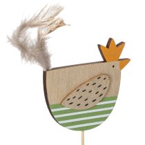 Artikel Hühnerstecker aus Holz mit Osterdesign, 30,5 cm hoch, 12 Stück, Gelb-Grün