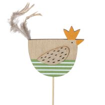 Artikel Hühnerstecker aus Holz mit Osterdesign, 30,5 cm hoch, 12 Stück, Gelb-Grün
