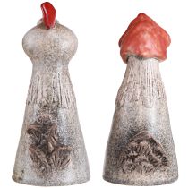 Artikel Keramik Deko Hühner Ostern Hahn und Henne H20/22cm 2 St