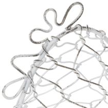 Artikel Drahtkorb Huhn-Form aus Metall Weiss 14cm für Ostereier und Dekoration