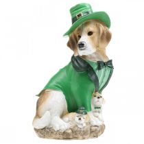Artikel Beagle mit Hut, St. Patrick's Day, Hund mit Anzug, Gartendeko, Jagdhund H24,5cm