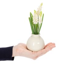 Artikel Hyazinthen Kunstblumen in Keramikvase 20cm Weiss