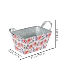 Artikel Jardiniere Frühling Blumenkasten Metall Deko 20×12,5×10cm