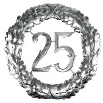 Jubiläumszahl 25 in Silber Ø40cm