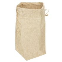 Artikel Jutetasche aus Jute und Kunststoff 13,5×11cm H25cm in Naturfarben mit Kordel