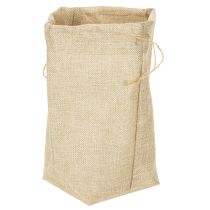 Artikel Jutetasche aus Jute und Kunststoff 13,5×11cm H25cm in Naturfarben mit Kordel