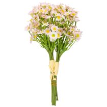 Artikel Künstlicher Kamillenstrauss aus Seidenstoff 28 cm Rosa-Weiss-Grün 3er-Set