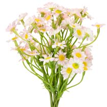 Artikel Künstlicher Kamillenstrauss aus Seidenstoff 28 cm Rosa-Weiss-Grün 3er-Set