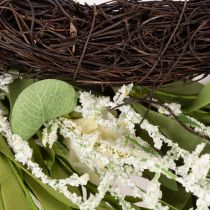 Artikel Blütenkranz künstliche Margeriten 55 cm Weiss-Gelb für Wohn- und Türdekoration