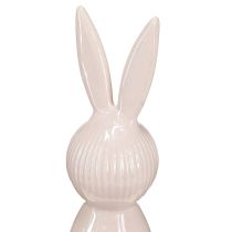 Artikel Keramik Hase Figur Rosa 22cm mit Rillenstruktur für Innendekoration