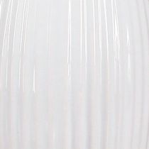 Artikel Keramik Hasenfigur 22cm Weiss glänzend mit Rillenstruktur 2er-Set für Frühlings- und Osterdekoration