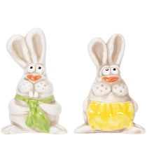 Artikel Handbemalte Osterhasen-Figuren aus Keramik – 11 cm – Set mit 4 Stück – Frühlingsdekoration
