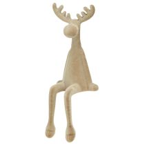 Artikel Kantenhocker Elch beflockt Kantensitzer Braun 31cm 3 St