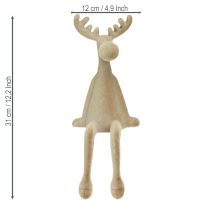 Artikel Kantenhocker Elch beflockt Kantensitzer Braun 31cm 3 St