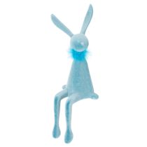 Artikel Set aus 2 Kantenhocker Hasen – Osterdekoration aus Kunststoff, 36 cm, Hell- und Dunkelblau