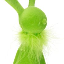 Artikel Osterhase Kantenhocker Dekofigur 36cm aus Kunststoff, samtig beflockt, Grün, 2er Set für Frühlingsdekoration